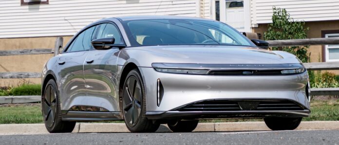 2026 Lucid Air Touring front exterior sports sedan design