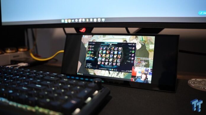 Asus ROG Strix gaming monitor on a desk setup tested in TweakTown review