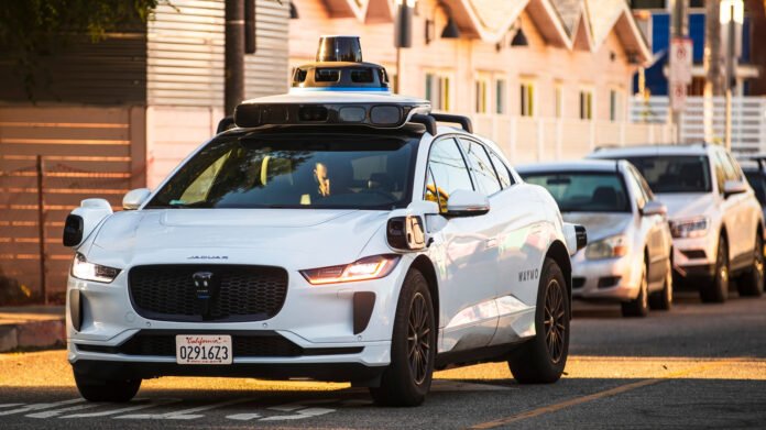Waymo Level 4 self-driving car on city road