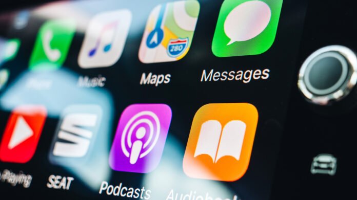 Wireless Apple CarPlay on car infotainment display
