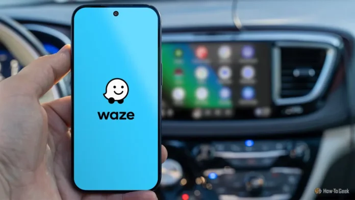 গাড়ির infotainment display-তে Waze navigation