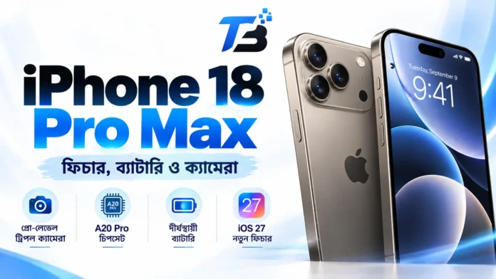 iPhone 18 Pro Max এর ক্যামেরা ব্যাটারি A20 Pro ও নতুন ফিচার