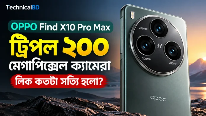 OPPO Find X10 Pro Max ফোনের পেছনের তিনটি ক্যামেরা