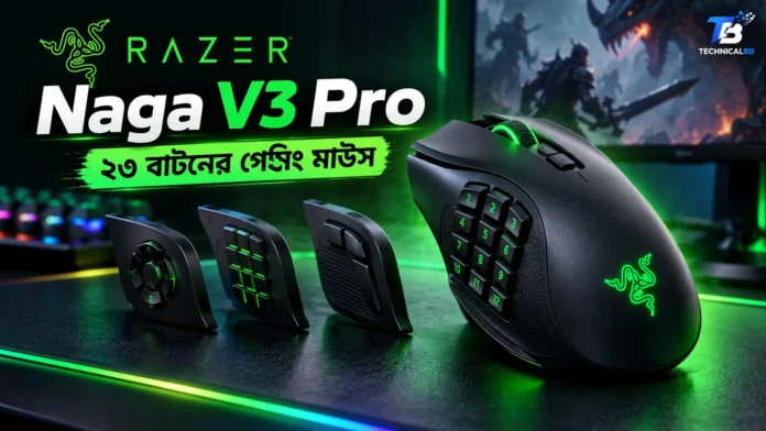 Razer Naga V3 Pro ২৩ বাটনের বেতার গেমিং মাউস