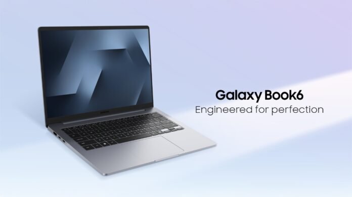 Samsung Galaxy Book6 14-inch laptop in Violet Silver and Gray