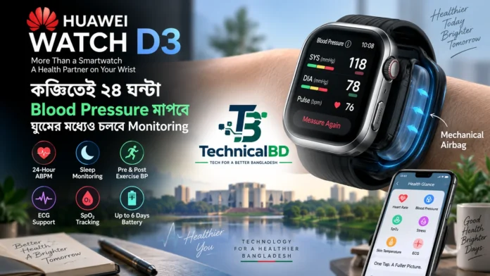 Huawei Watch D3 এর Mechanical Airbag এবং ২৪ ঘণ্টার Blood Pressure Monitoring