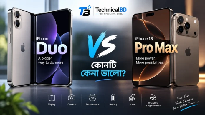 iPhone Duo এবং iPhone 18 Pro Max তুলনা
