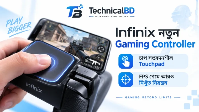 Infinix নতুন gaming controller এ pressure sensitive touchpad ও FPS গেমিং নিয়ন্ত্রণ