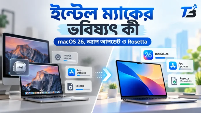 ইন্টেল ম্যাকের ভবিষ্যৎ, macOS 26 ও Rosetta সমর্থন নিয়ে ফিচার ইমেজ