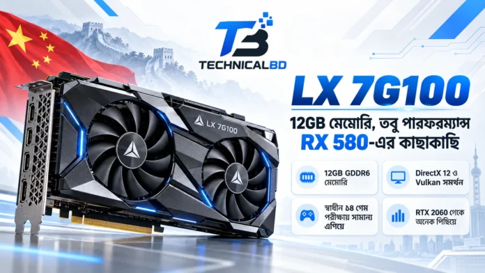Lisuan LX 7G100 12GB GDDR6 GPU পারফরম্যান্স RX 580 এর কাছাকাছি