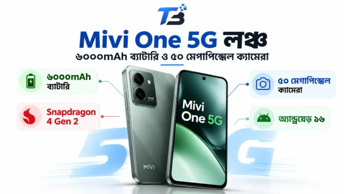 Mivi One 5G ফোনে ৬০০০mAh ব্যাটারি, ৫০ মেগাপিক্সেল ক্যামেরা ও Snapdragon 4 Gen 2