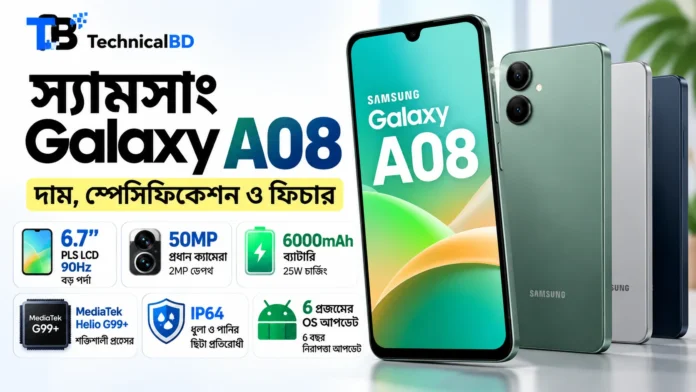 Samsung Galaxy A08 price in Bangladesh: ফোনের ফিচার্ড ছবি