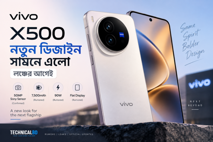 vivo X500 এর নতুন ডিজাইন লঞ্চের আগে প্রকাশ