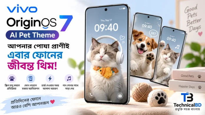 vivo OriginOS 7 AI Pet Theme এ পোষা প্রাণীর ইন্টার‌্যাকটিভ ফোন থিম