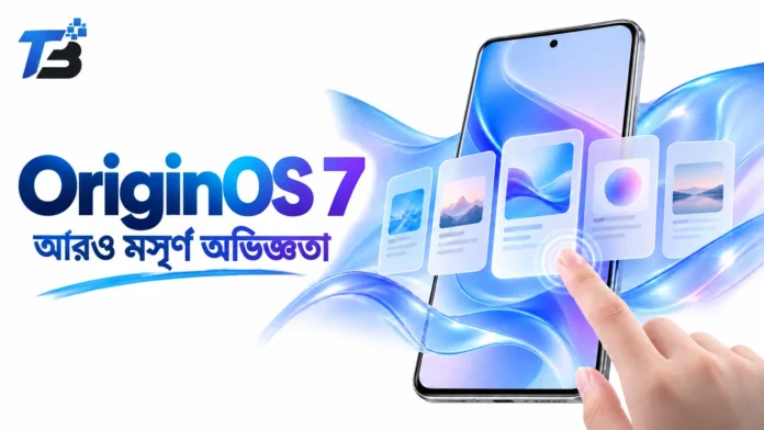 ফোনের পর্দায় একাধিক অ্যাপের দৃশ্যসহ vivo OriginOS 7 এর ফিচার ছবি